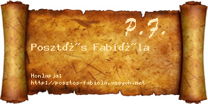 Posztós Fabióla névjegykártya